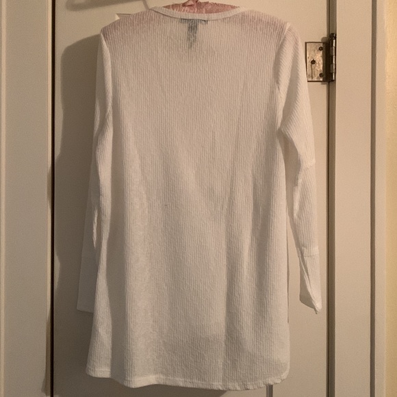 Style & Co. Lacy Top, Long Sleeve, Elevated Tee Style, Mixed Textiles, Feminine - Picture 5 of 8